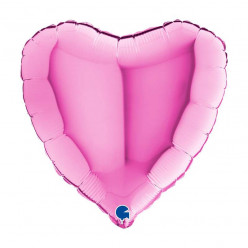 Balão Foil Coração Rosa Fúscia 46cm