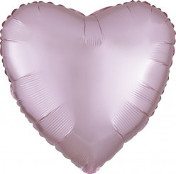 Balão Foil Coração Rosa Pastel Acetinado 43cm