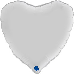 Balão Foil Coração Satin Branco 46cm