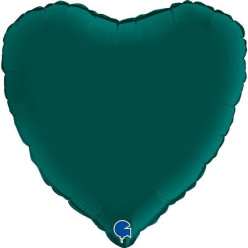 Balão Foil Coração Satin Verde Esmeralda 46cm