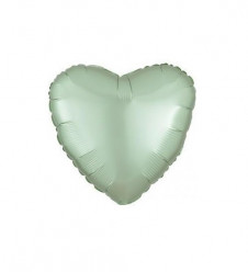 Balão Foil Coração Verde Menta Acetinado 43cm