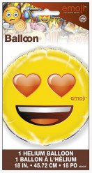 Balão Foil Emoji Olhos Corações 18"
