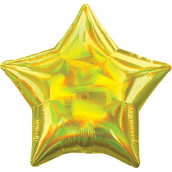 Balão Foil Estrela Amarelo Iridescente 48cm