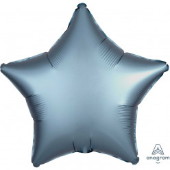 Balão Foil Estrela Azul Aço Acetinado 48cm