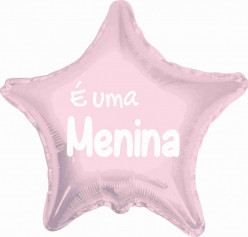 Balão Foil Estrela É uma Menina Rosa