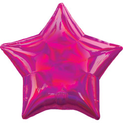 Balão Foil Estrela Fúchsia Iridescente 48cm