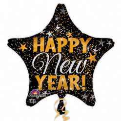 Balão Foil Estrela Happy New Year 48cm