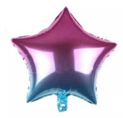 Balão Foil Estrela Ombre Rosa Azul 46cm