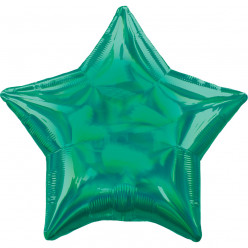 Balão Foil Estrela Verde Iridescente 48cm