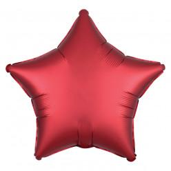 Balão Foil Estrela Vermelho Sangria Acetinado 48cm