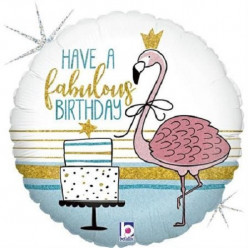 Balão Foil Fabulous Flamingo B-Day 46cm