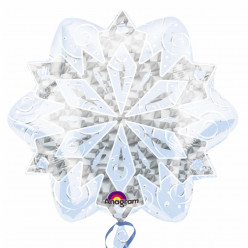 Balão Foil Floco Neve Holográfico 45cm