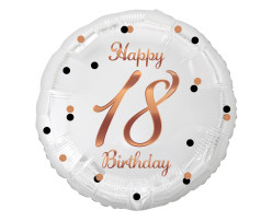 Balão Foil Happy 18 Birthday Rose Gold 46cm