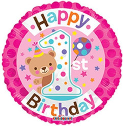 Balão Foil Happy 1st Birthday 18&quot;