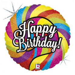 Balão Foil Happy Birthday Lollipop 46cm