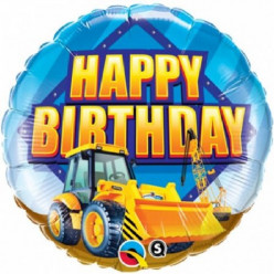 Balão Foil Happy Birthday Máquina de Construção 46cm