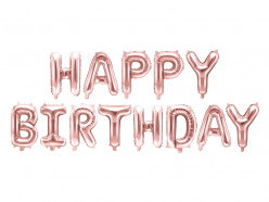 Balão Foil Happy Birthday Rose Gold