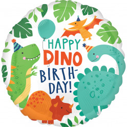 Balão Foil Happy Dino Birthday 43cm