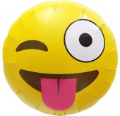 Balão Foil metálico Emoji Winking - 46cm