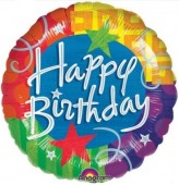 Balão Foil metálico Happy Birthday - 43cm