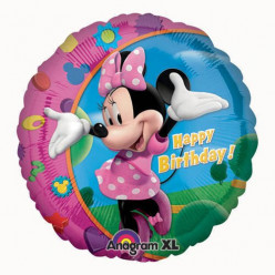 Balão Foil Metálico Happy Birthday Minnie