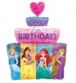 Balão Foil metálico Happy Birthday Princesas Disney