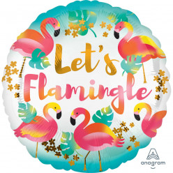 Balão Foil  Metálico Standard Flamingos