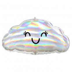 Balão Foil Nuvem Iridescente Holográfica Junior Shape 58cm