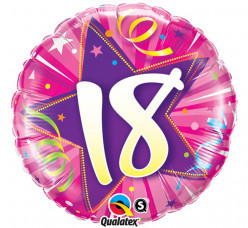 Balão Foil Redondo 18 anos Rosa 46cm