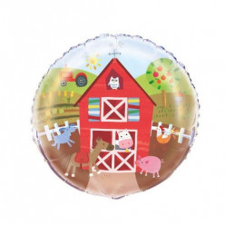 Balão Foil Redondo Animais da Quinta 46cm