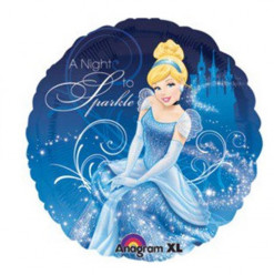 Balão Foil Redondo Cinderela Princesas Disney 43cm