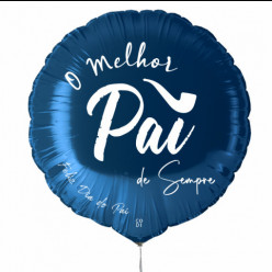Balão Foil Redondo Melhor Pai Azul 43cm