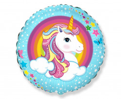 Balão Foil Redondo Unicórnio Fofo 46cm