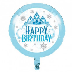 Balão Foil Snow Princess Happy Birthday 46cm