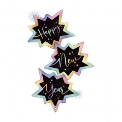 Balão Foil Trio Happy New Year 130cm