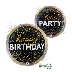 Balão Happy Birthday Metallic 45cm