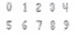 Balão Número Prateado 35cm