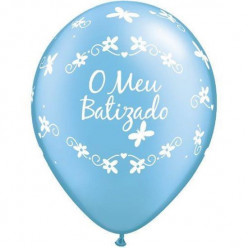 Balão O Meu Batizado Azul 11"