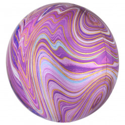 Balão Orbz Mármore Púrpura 38cm