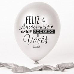 Balão Pérola Feliz Aniversário