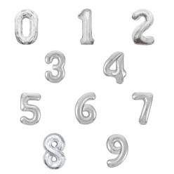 Balão Prateado Número 34&quot;/86cm