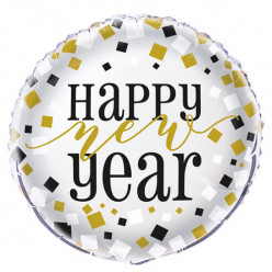 Balão Redondo Passagem de Ano Happy New Year 45cm