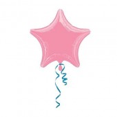 Balão Rosa Metalizado Estrela 45cm
