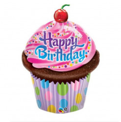 Balão Shape Cupcake Happy Birthday 89cm