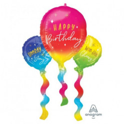 Balão Supershape Happy Birthday Fun Balloons 91cm