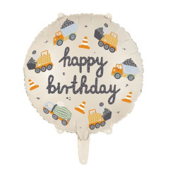 Balão Veículos Construção Happy Birthday 18&quot;(45cm)