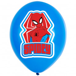 Balões Spiderman 4 Cores - 6 Und