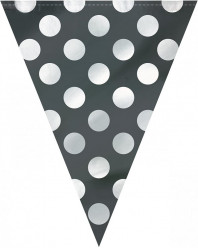 Bandeirola Preta Bolinhas 3.65m