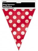 Bandeirola vermelha bolinhas 3,65m