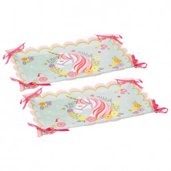 Bandejas de papel mágicas do unicórnio 2 unid
